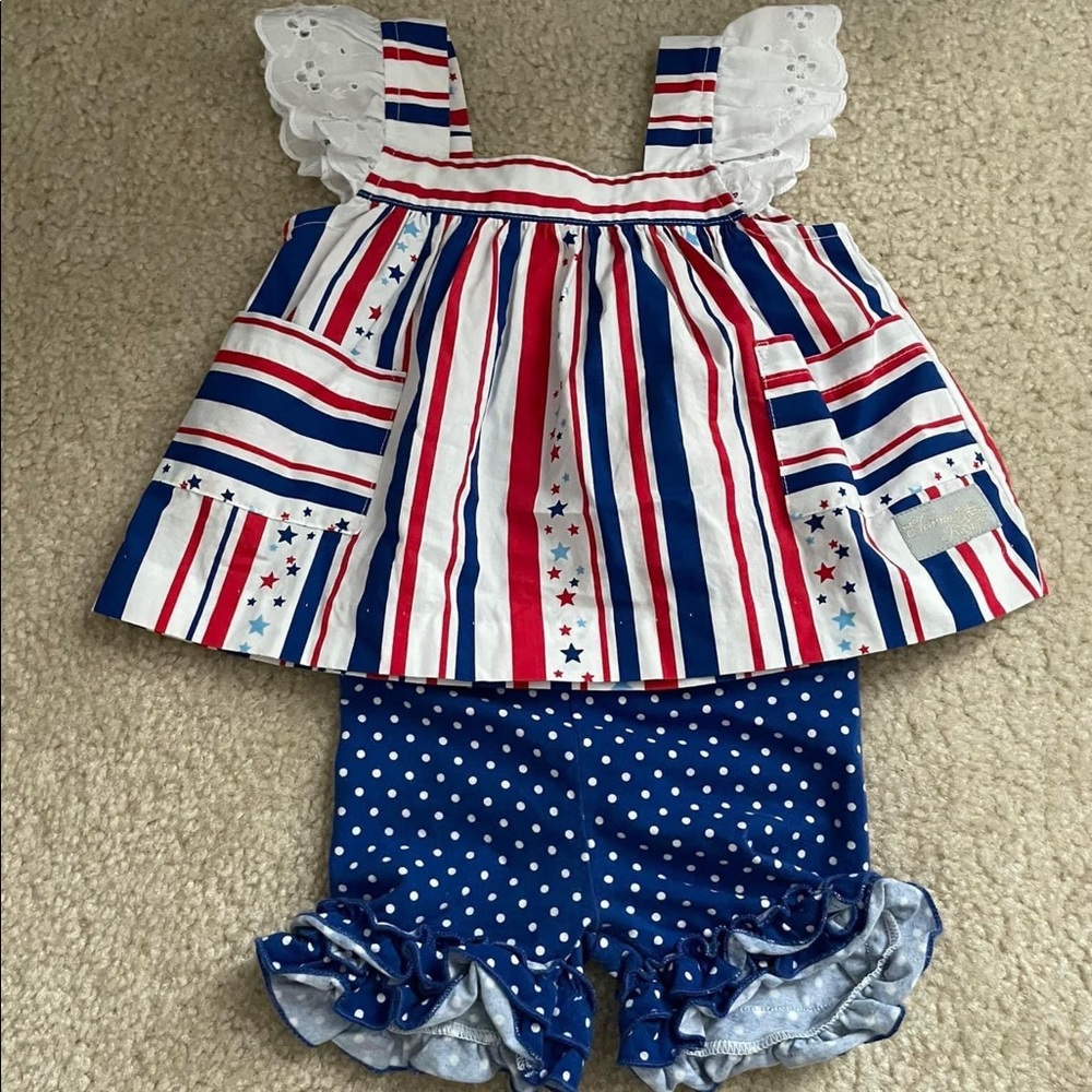 Eleanor Rose 18month 4th of July short set